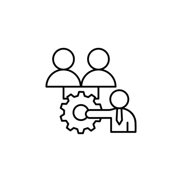 Sharing Learning Experience Icon Element Business Motivation Line Icon White — Vector de stock