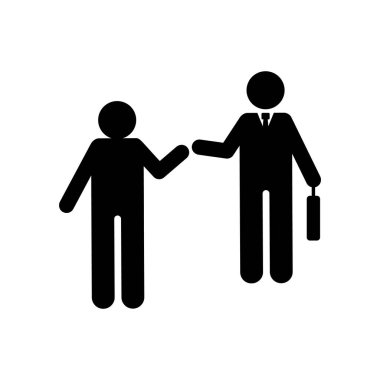 Businessmen meet encounter icon. Element of businessman pictogram icon on white background