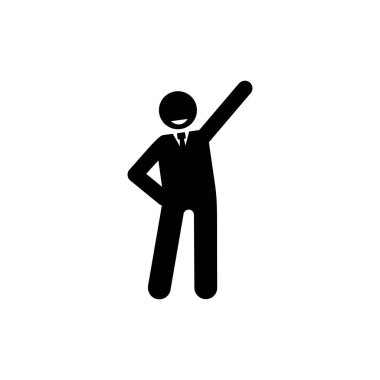 Businessman idea office happy icon. Element of businessman pictogram icon on white background