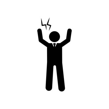 Businessman angry working icon. Element of businessman pictogram icon on white background