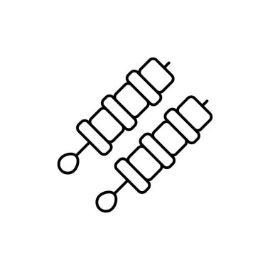 Skewer, meat icon. Simple line, outline vector batcher icons for ui and ux, website or mobile application on white background