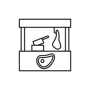 Butcher, shop icon. Simple line, outline vector batcher icons for ui and ux, website or mobile application on white background