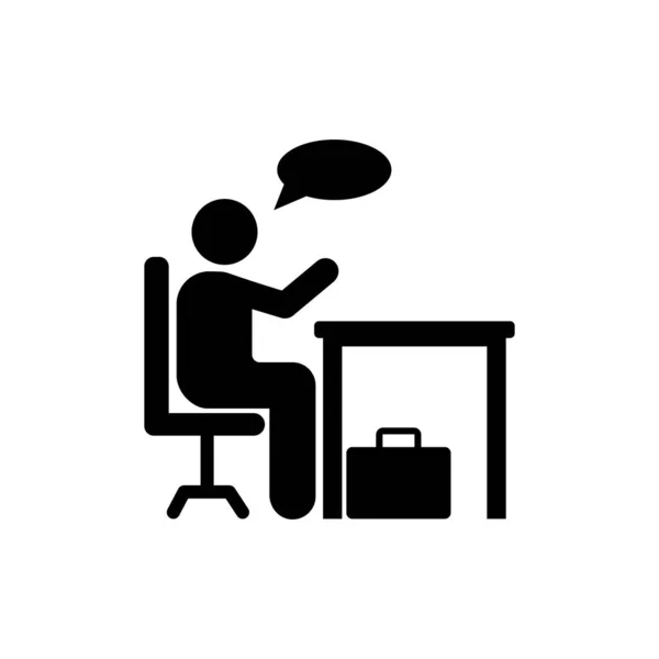Businessman Thinking Office Icon Element Businessman Pictogram Icon White Background — Stok Vektör