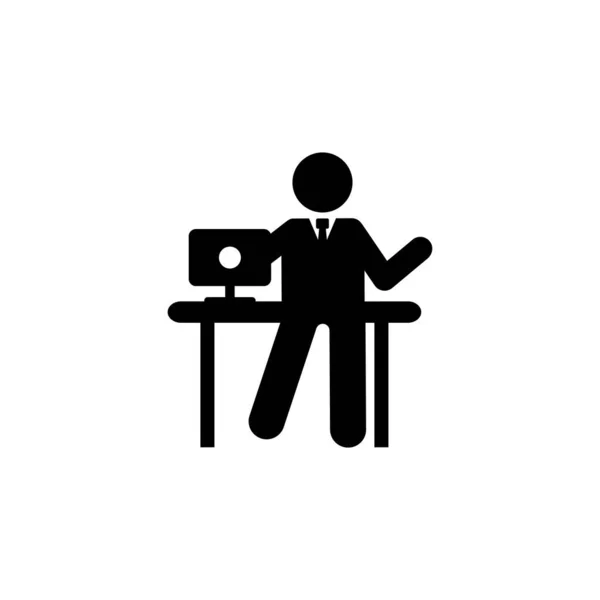 Businessman Office Work Icon Element Businessman Pictogram Icon White Background — Image vectorielle