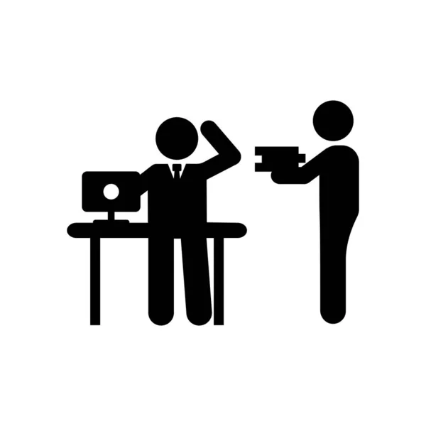 Businessmen Give Book Office Icon Element Businessman Pictogram Icon White — Vetor de Stock