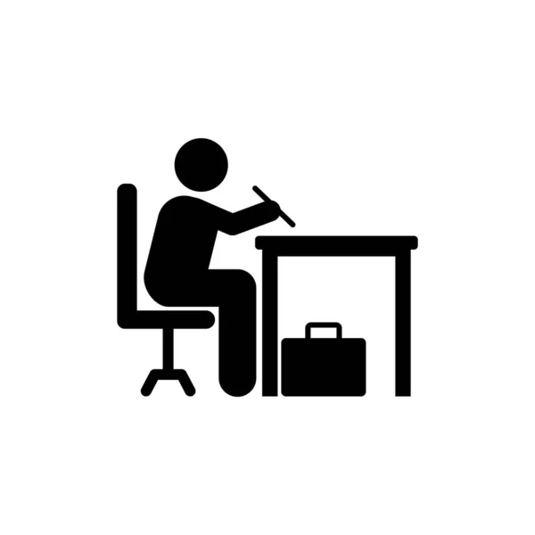 Businessman Write Office Document Icon Element Businessman Pictogram Icon White — Archivo Imágenes Vectoriales