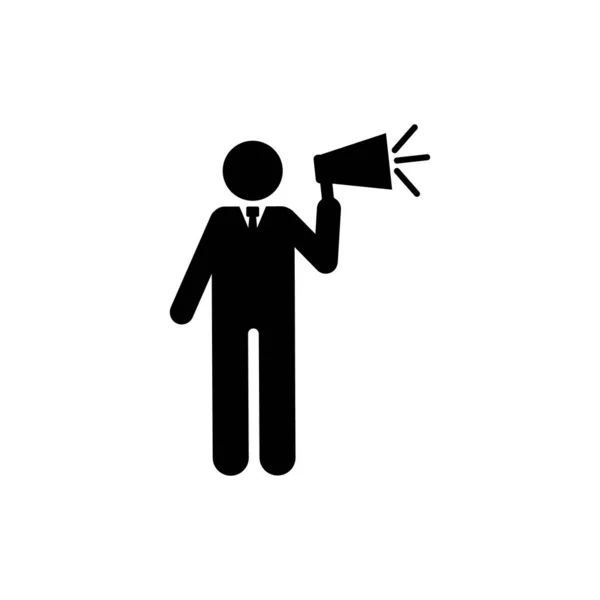 Businessman Boss Megaphone Icon Element Businessman Pictogram Icon White Background — Vector de stock