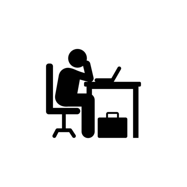 Businessman Tired Office Icon Element Businessman Pictogram Icon White Background — Image vectorielle