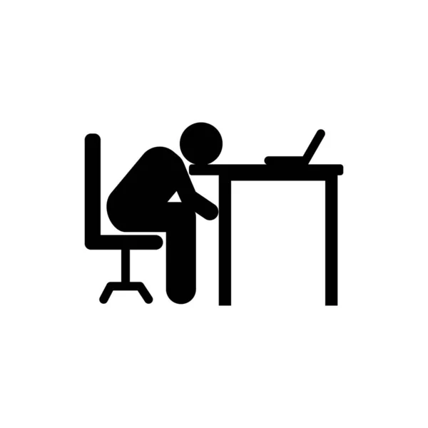 Businessman Sleep Tired Office Icon Element Businessman Pictogram Icon White — Vector de stock