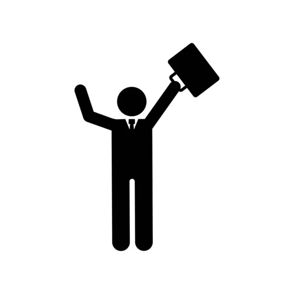 Businessman Happy Office Icon Element Businessman Pictogram Icon White Background — 图库矢量图片