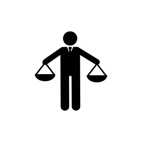 Businessman Justice Icon Element Businessman Pictogram Icon White Background — Vetor de Stock