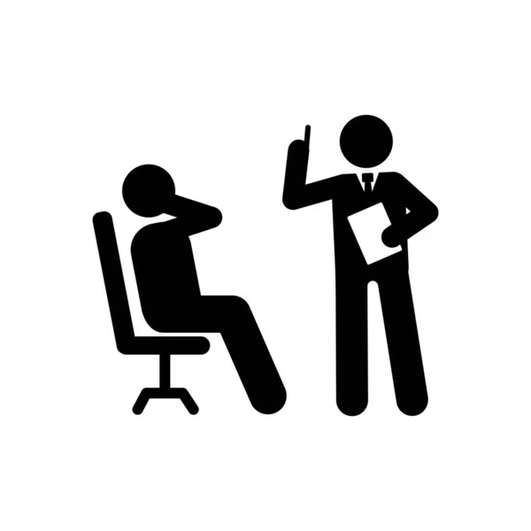 Businessman Idea Explain Office Icon Element Businessman Pictogram Icon White — Vetor de Stock