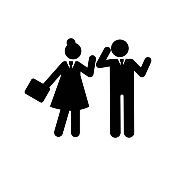 Businessman Woman Document Think Icon Element Businessman Pictogram Icon White — Vetor de Stock