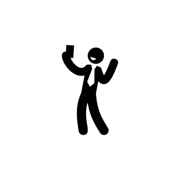 Бізнесмен Фотографія Значок Селфі Елемент Значка Бізнесмена Мобільних Концепцій Веб — стоковий вектор