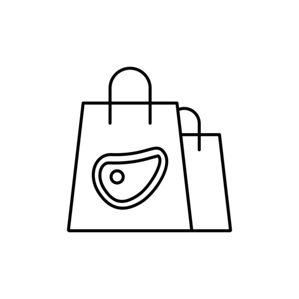 Bag Meat Icon Simple Line Outline Vector Batcher Icons Website — Archivo Imágenes Vectoriales