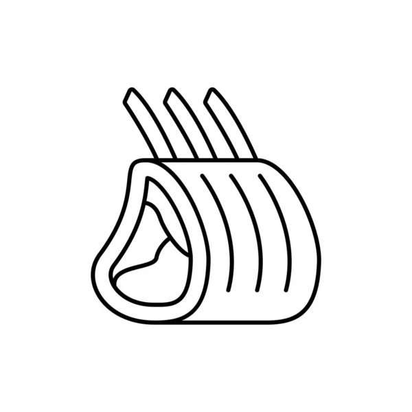 Meat Ribs Icon Simple Line Outline Vector Batcher Icons Website - Stok Vektor