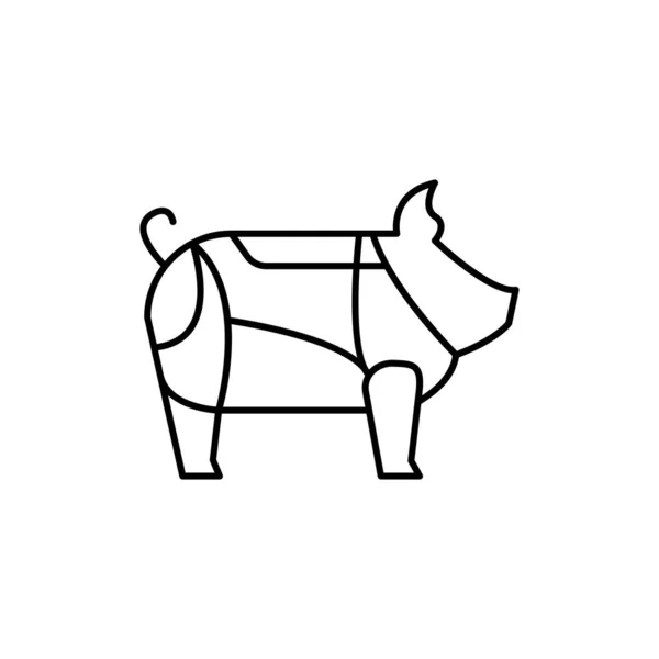 Pig Meat Icon Simple Line Outline Vector Batcher Icons Website — Stock Vector