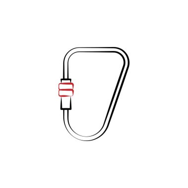 Camping, carabineer 2 colored line icon. Simple hand drawn color element illustration. Camping, carabineer outline symbol design from camping set on white background