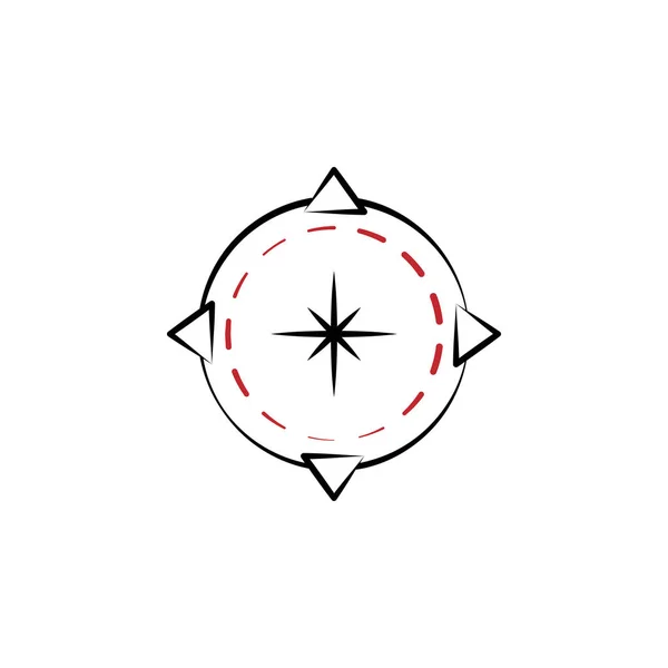 Camping Compass Colored Line Icon Simple Hand Drawn Color Element — Wektor stockowy