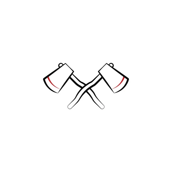 Camping Hatchets Colored Line Icon Simple Hand Drawn Color Element — Stockvektor