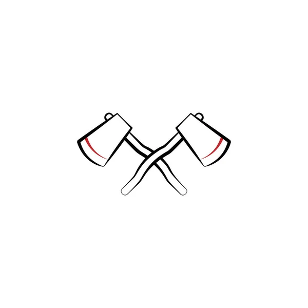 Camping Hatchets Colored Line Icon Simple Hand Drawn Color Element —  Vetores de Stock