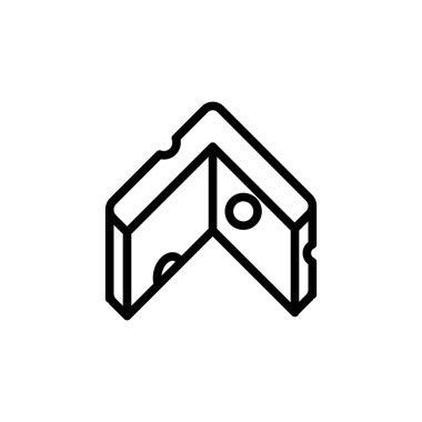 Cheese slice icon. Simple line, outline illustration elements of dairy product icons for ui and ux, website or mobile application on white background