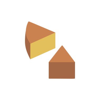 Cheese slice icon. Simple color illustration elements of dairy product icons for ui and ux, website or mobile application on white background