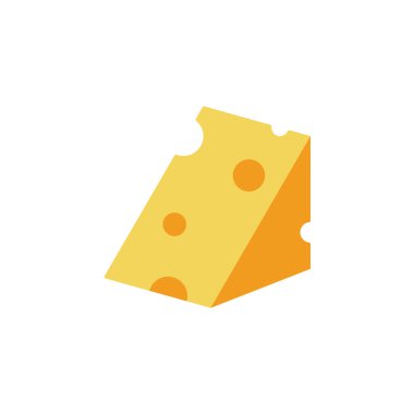 Cheese slice icon. Simple color illustration elements of dairy product icons for ui and ux, website or mobile application on white background