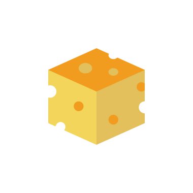 Cheese slice icon. Simple color illustration elements of dairy product icons for ui and ux, website or mobile application on white background