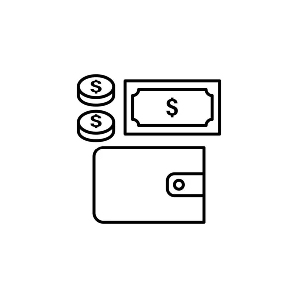 Money Wallet Casino Icon Element Casino Icon White Background — Stockvector