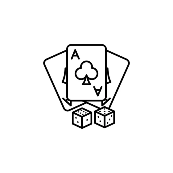 Card Chips Casino Icon Element Casino Icon White Background — Vector de stock