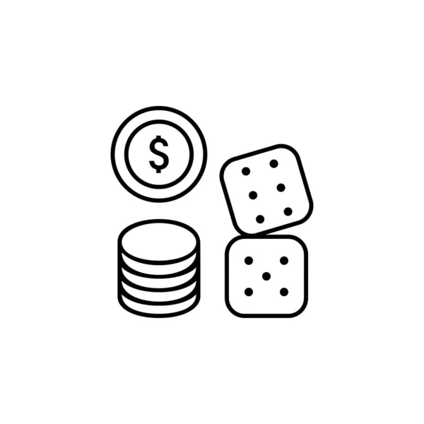 Dice Casino Icon Element Casino Icon White Background — Image vectorielle
