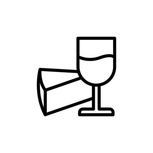 Cheese Slice Goblet Icon Simple Line Outline Illustration Elements Dairy — Vector de stock