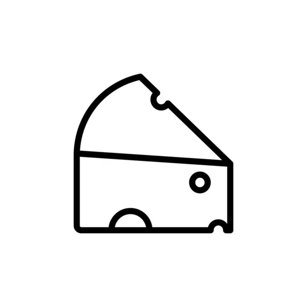 Cheese Slice Gouda Slice Icon Simple Line Outline Illustration Elements — Vetor de Stock