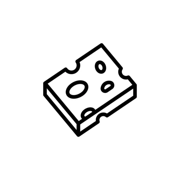 Cheese Slice Icon Simple Line Outline Illustration Elements Dairy Product — ストックベクタ