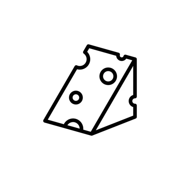 Cheese Slice Icon Simple Line Outline Illustration Elements Dairy Product — 图库矢量图片