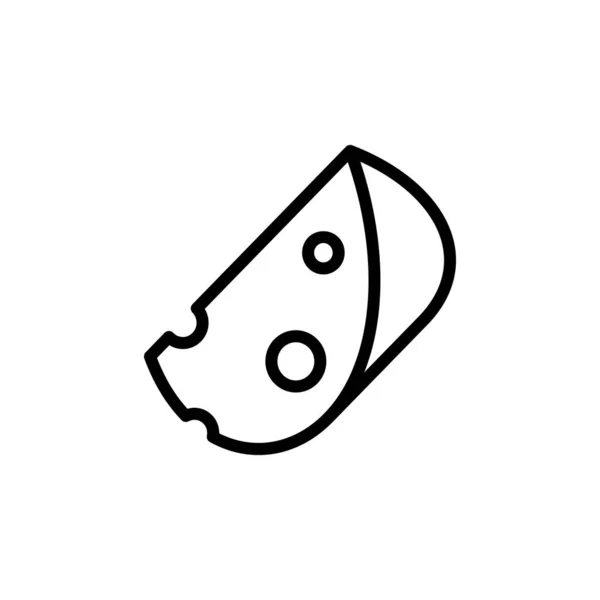 Cheese Slice Emmental Icon Simple Line Outline Illustration Elements Dairy — Stok Vektör