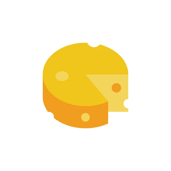 Cheese Ellipse Form Icon Simple Color Illustration Elements Dairy Product — 스톡 벡터