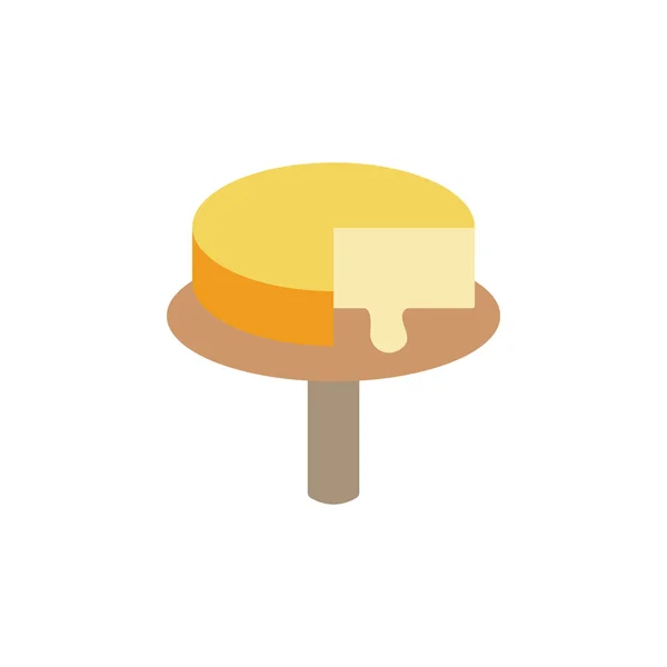 Cheese Ellipse Form Icon Simple Color Illustration Elements Dairy Product — 스톡 벡터