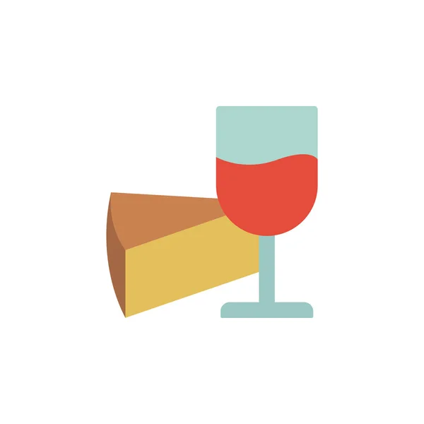 Cheese Slice Goblet Icon Simple Color Illustration Elements Dairy Product — Vector de stock