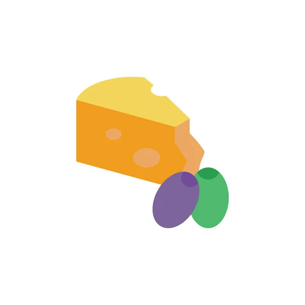 Cheese Grapes Icon Simple Color Illustration Elements Dairy Product Icons - Stok Vektor