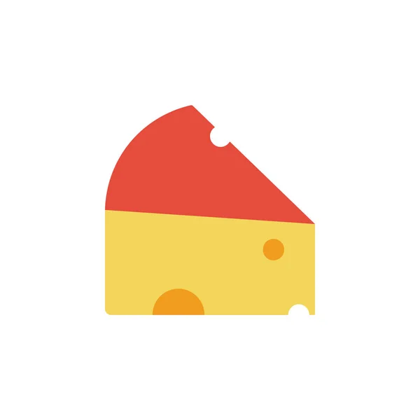 Cheese Slice Gouda Slice Icon Simple Color Illustration Elements Dairy — 图库矢量图片