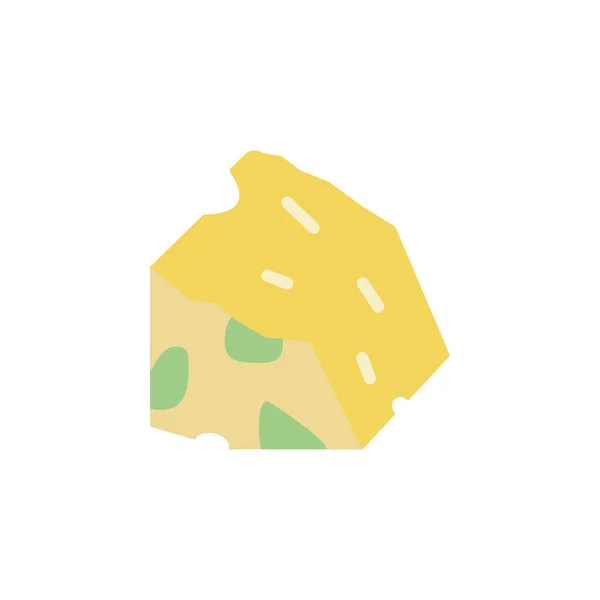 Cheese Slice Gorgonzola Icon Simple Color Illustration Elements Dairy Product — Vector de stock