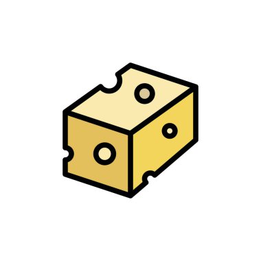 Cheese slice icon. Simple color with outline illustration elements of dairy product icons for ui and ux, website or mobile application on white background