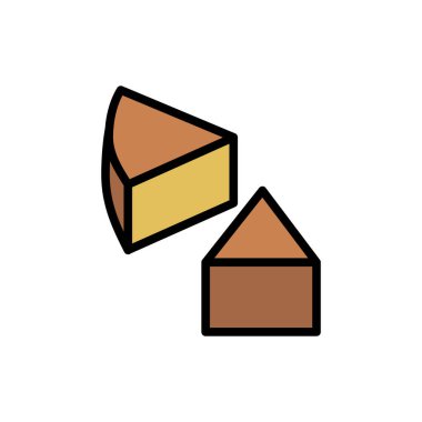 Cheese slice icon. Simple color with outline illustration elements of dairy product icons for ui and ux, website or mobile application on white background