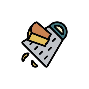 Cheese slice, cheese grater icon. Simple color with outline illustration elements of dairy product icons for ui and ux, website or mobile application on white background