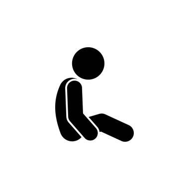 sitting, child icon. Element of child icon for mobile concept and web apps. Glyph sitting, child icon can be used for web and mobile on white background