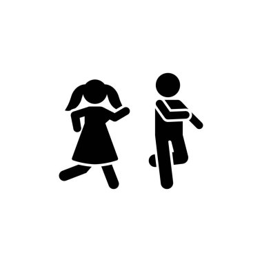 Boy, girl, play, run, game icon. Element of children pictogram. Premium quality graphic design icon. Signs and symbols collection icon on white background