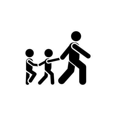 Children, walk, teacher icon. Element of children pictogram. Premium quality graphic design icon. Signs and symbols collection icon on white background