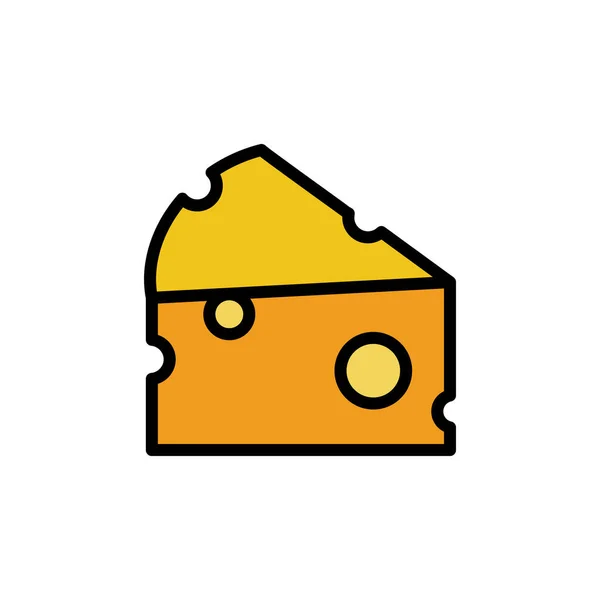 Cheese Slice Icon Simple Color Outline Illustration Elements Dairy Product — Archivo Imágenes Vectoriales